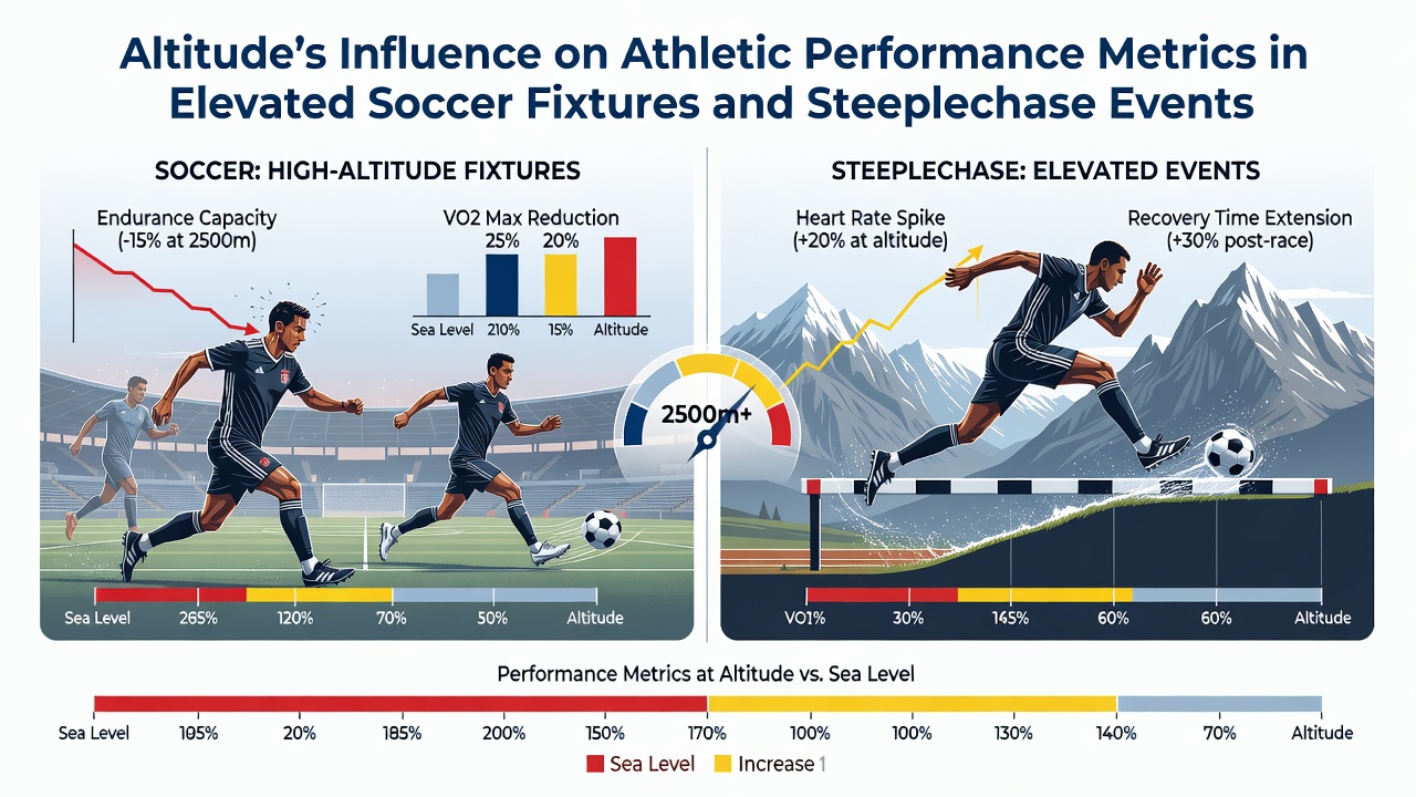Detailed view of steeplechase athletes navigating hurdles at elevated training facilities
