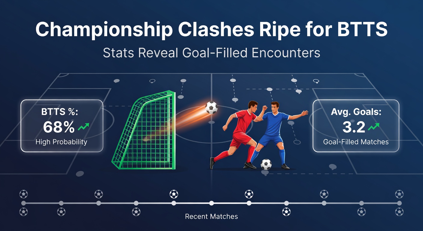 Action-packed Championship scene with players celebrating a goal amid a packed stadium crowd