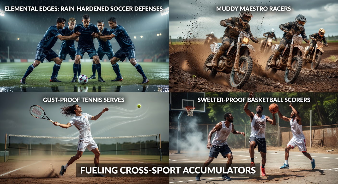 Rain-soaked soccer pitch with defenders sliding through puddles during an intense EFL Championship match in April 2026