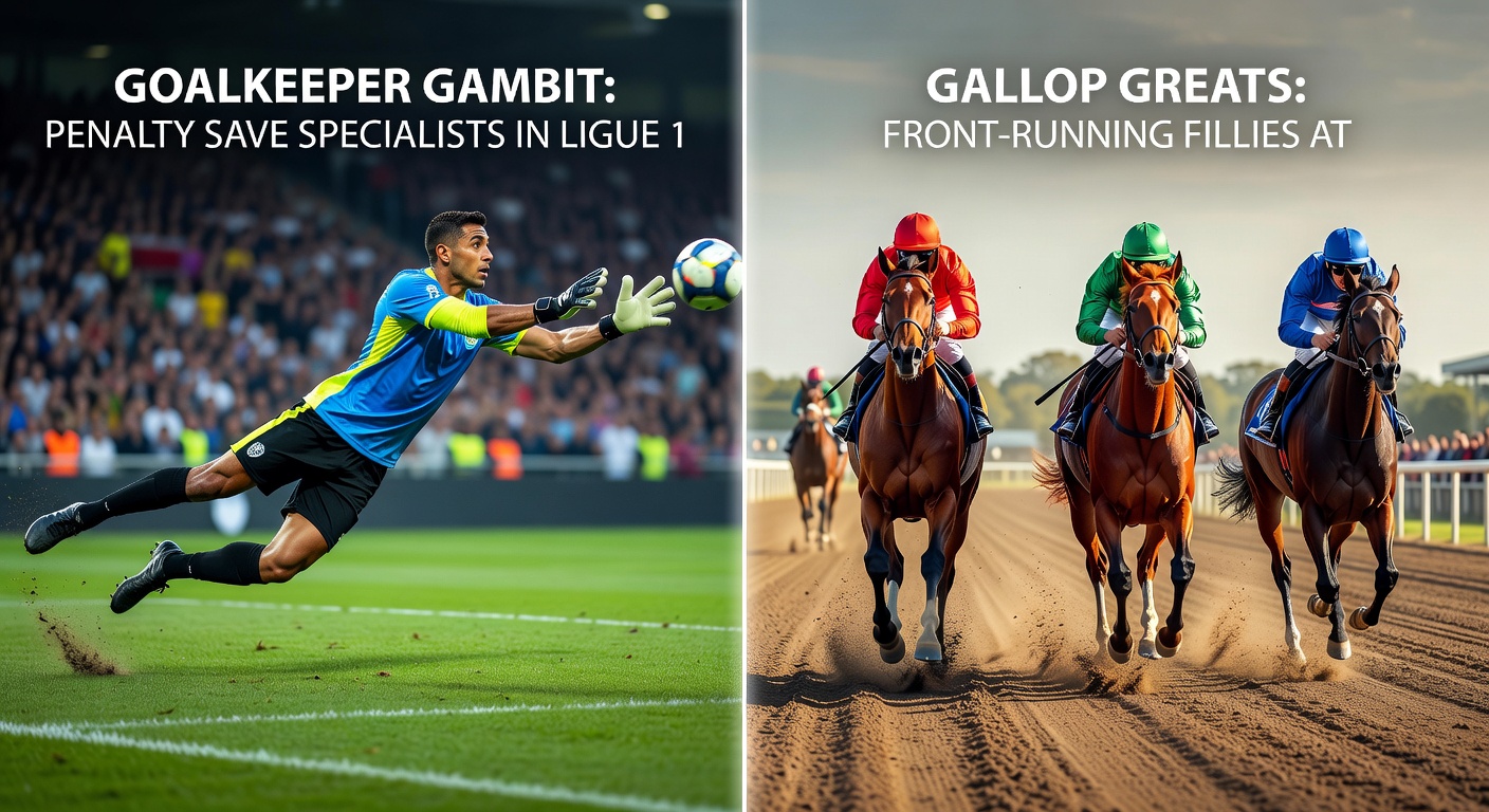 Collage of a front-running filly charging ahead at Newmarket, a tennis player holding serve, and a basketball shot blocker rejecting a layup