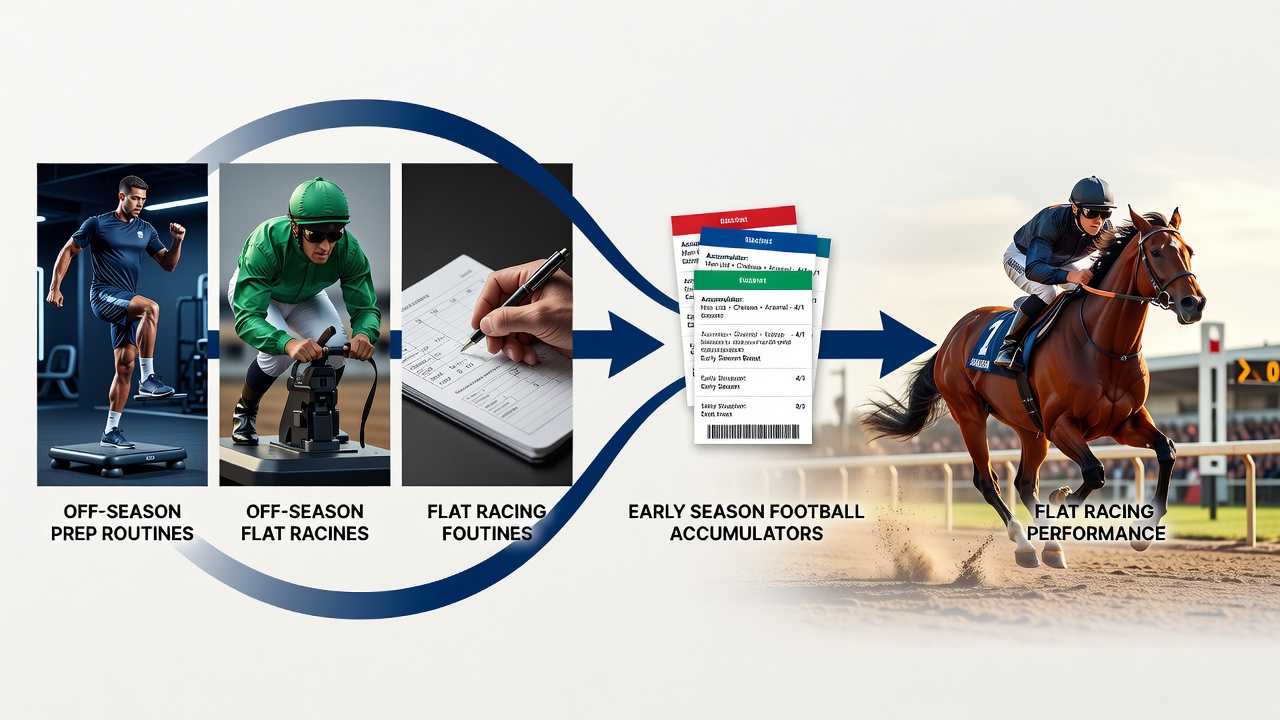 Thoroughbreds completing monitored gallops during off-season preparation