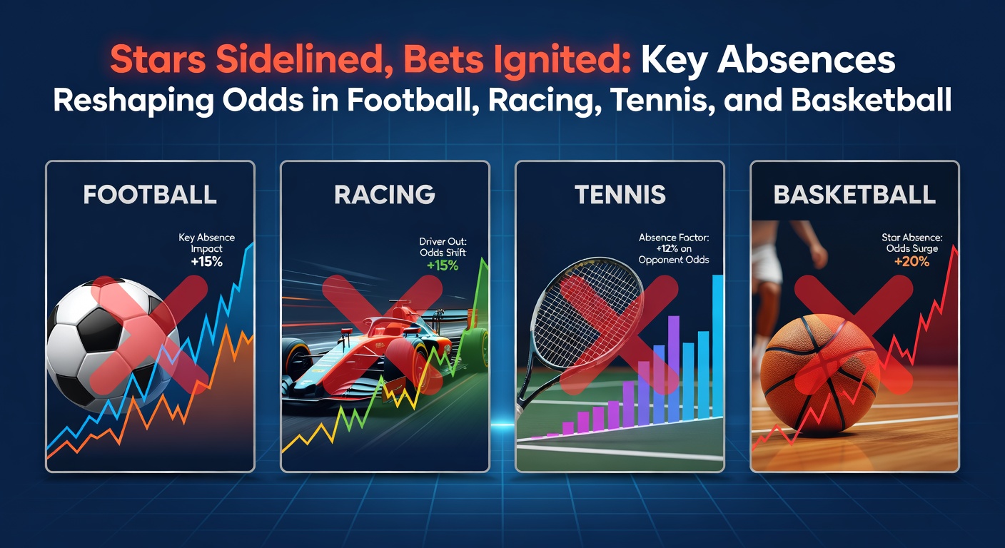 A football player on the sidelines nursing an injury while bookmakers adjust odds on digital screens in the background