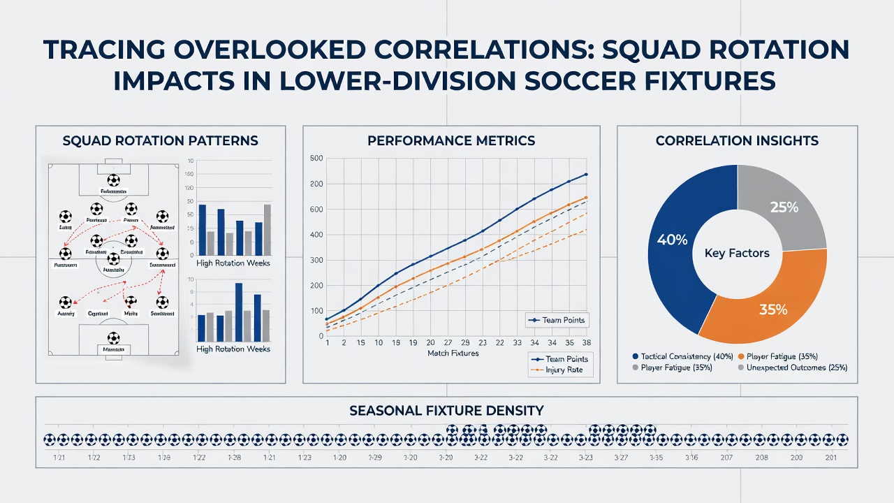 Data visualization showing correlations across soccer rotations, racing track biases, and tennis return metrics for accumulator planning