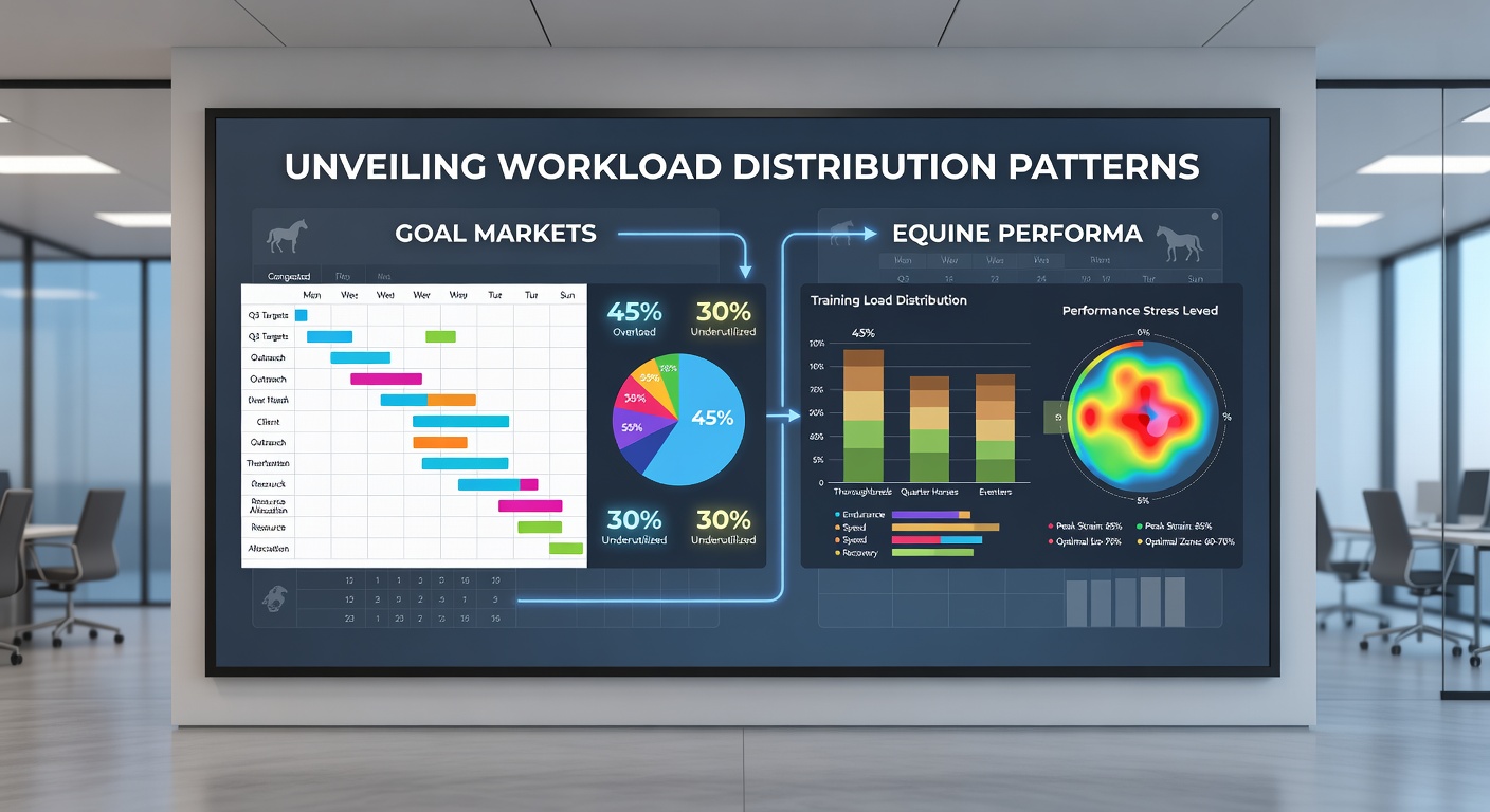 Workload distribution charts showing fatigue impacts across football and horse racing calendars