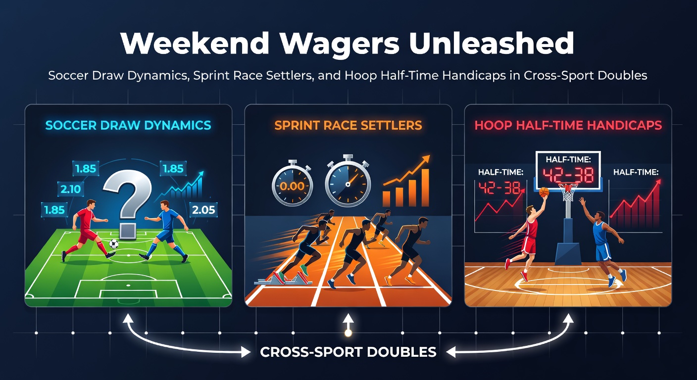 Dynamic scene capturing a tense soccer draw, a horse sprinting to victory in a tight race, and basketball players battling in the first half under bright arena lights