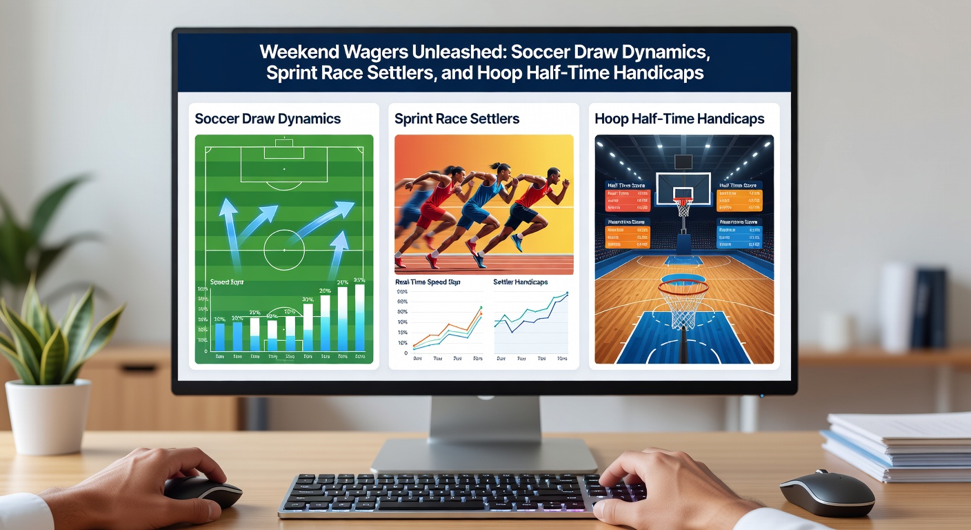 High-speed horse sprint on a sunlit track with a leader pulling away decisively, evoking the excitement of race settlers