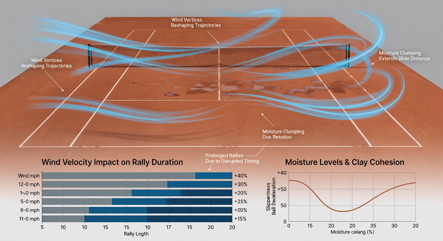 Integrated analysis of tennis wind effects and racing moisture conditions for event selections
